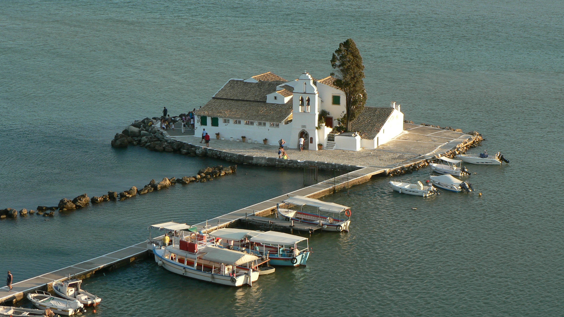 Hotel Aquis Corfu Holiday Palace - widok na Mysią Wyspę z hotelu